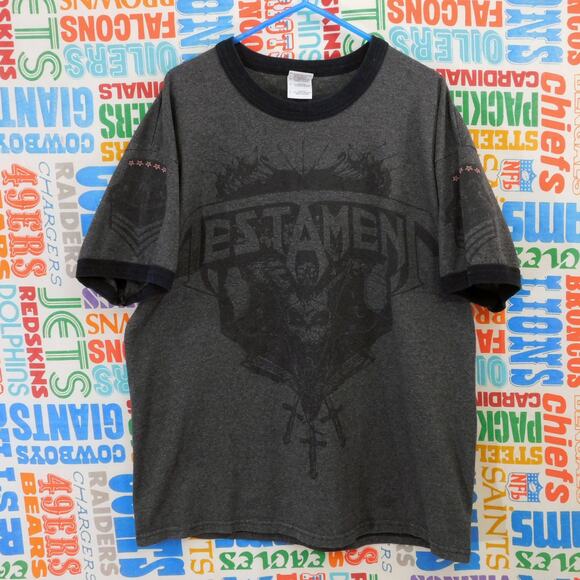 Testament Band American Fall Campaign 2011 Tour Ringer T Shirt Size L - Picture 1 of 8